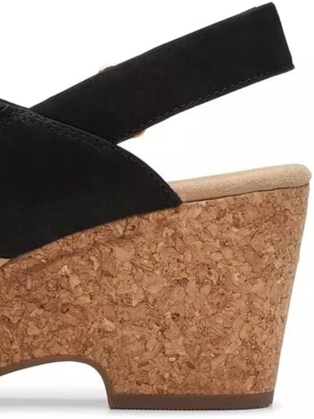 Clarks Collection Women's Giselle Dove Wedge Sandal, Black Nubuck, 8.5 Medium US - Picture 7 of 7